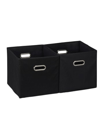 relaxdays 2x Aufbewahrungsbox in Schwarz - (B)30 x (H)30 x (T)30 cm