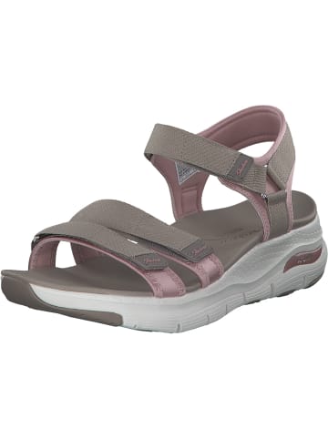 Skechers Keilsandaletten in taupe/pink