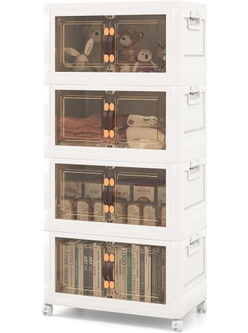COSTWAY Aufbewahrungsbox 4er Set Faltbar in Weiß