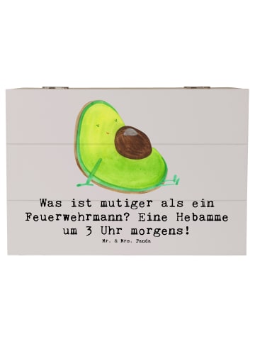 Mr. & Mrs. Panda Aufbewahrungsbox Mutige Hebamme mit Spruch in Grau Pastell