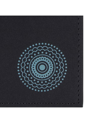 oxmox New Cryptan Geldbörse RFID Schutz 8.5 cm in schwarz-circle bloom cyan