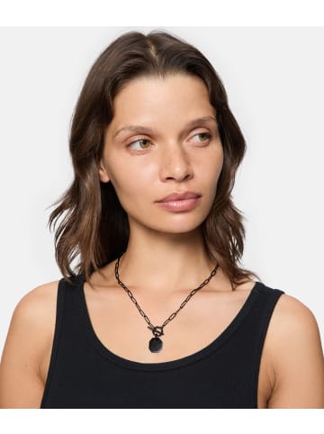 LIEBESKIND BERLIN Halskette The T-Bar Plate in schwarz