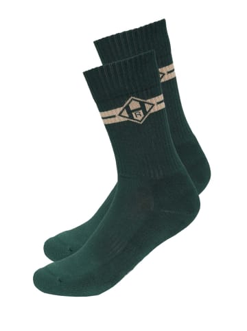 HONESTY RULES Socken " Icon " in racing-green-beige