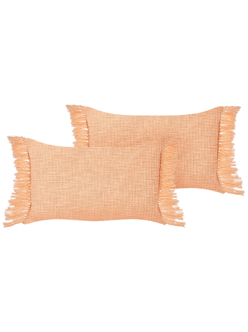 Beliani 2er-Set Dekokissen TANSY in Orange