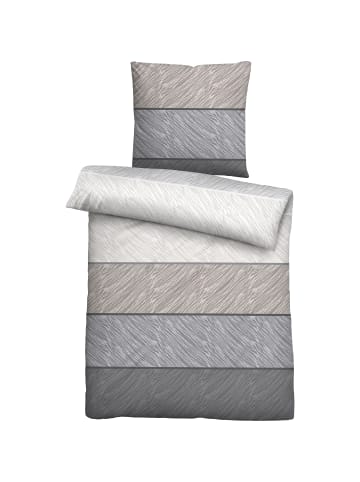 Biberna Fein Biber Bettwäsche in beige-grau