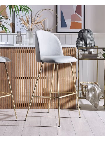 Beliani 2-tlg Barhocker ARCOLA in Grau/Gold
