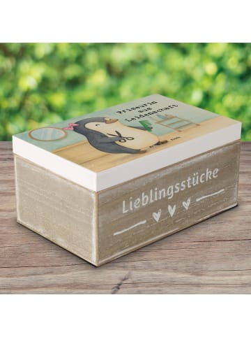 Mr. & Mrs. Panda Holzkiste Friseurin Leidenschaft Design mit Spruch in Weiß