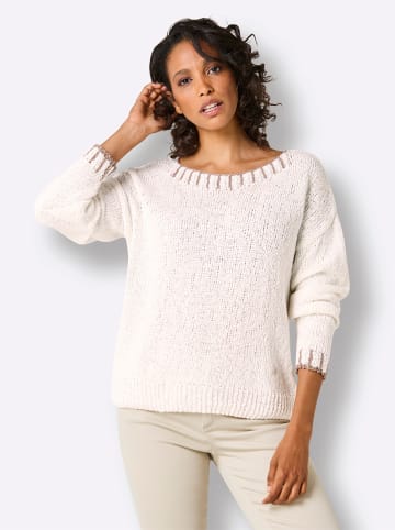 creation L Baumwollpullover in ecru