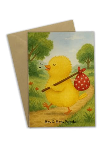 Mr. & Mrs. Panda Klappkarte Küken Wander Design ohne Spruch in Weiß