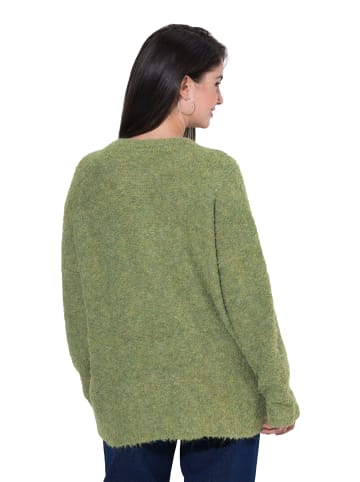 Ulla Popken Pullover in dunkel khaki