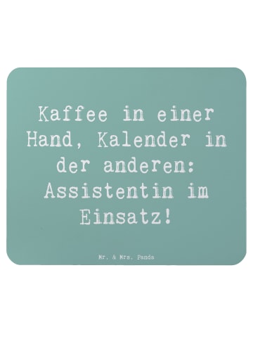Mr. & Mrs. Panda Mouse Pad Spruch Assistentin im Einsatz mit Spruch in Meeresbrise