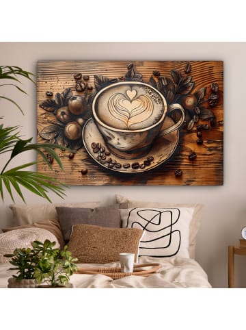 MuchoWow Leinwand Bilder Kaffee