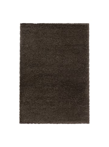 KADIMA DESIGN Teppich Hochflor Shaggy Uni Style Polypropylen Wohnzimmer in Braun