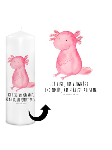 Mr. & Mrs. Panda Weihnachtskerze Axolotl Niedlich mit Spruch in Weiß