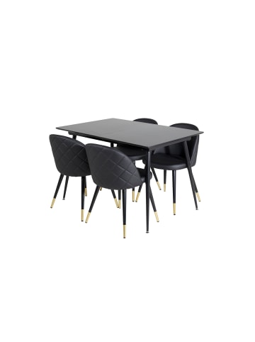 ebuy24 Essgruppe Silar 8 (5-teilig) Schwarz 90 x 120 cm