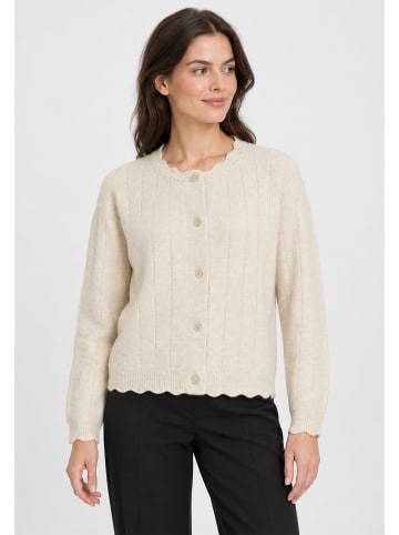 Vila Klassischer Strickcardigan Knopfverschluss in Beige-2