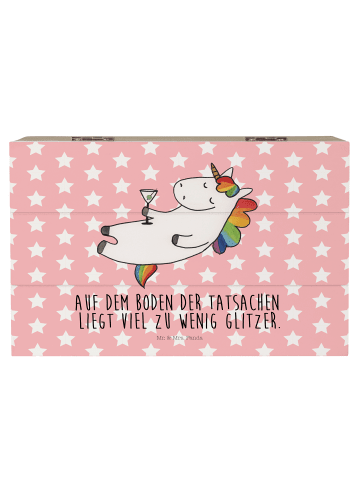 Mr. & Mrs. Panda Truhe Einhorn Blümchentail mit Spruch in Rot Pastell