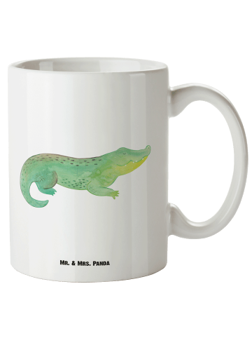 Mr. & Mrs. Panda Tasse Krokodil ohne Spruch in Weiß
