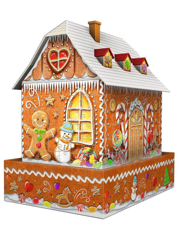 Ravensburger Konstruktionsspiel Puzzle 216 Teile 3D Puzzle Lebkuchenhaus bei Nacht Ab 8 Jahre in bunt