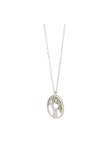 Adeliás Damen Halskette mit Anhänger – Lebensbaum aus 925 Silber in silber