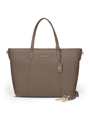 Lazarotti Bologna Leather Shopper Tasche Leder 31 cm in taupe