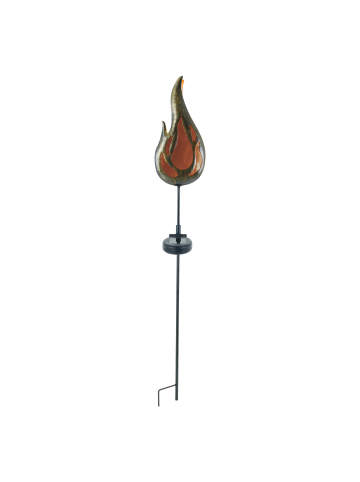 näve LED-Solar Erdspieß "Flamme" in Bronze