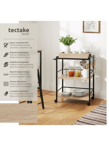 tectake Allzweckwagen, 4 Lenkrollen mit Feststellbremse, 65 x 41,5 x 87 cm