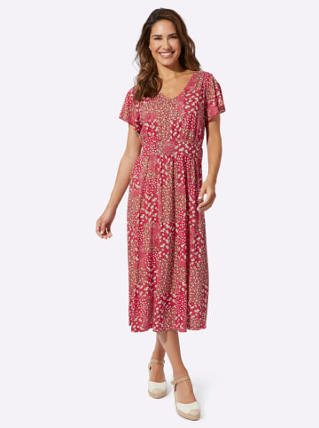 Sieh an! Jersey-Kleid in erdbeere-champagner-bedruckt