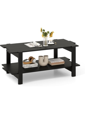 COSTWAY Couchtisch 2-stufiger in Schwarz
