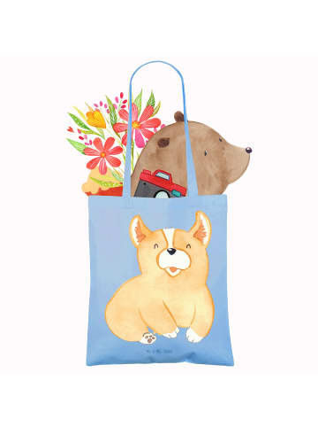Mr. & Mrs. Panda Shopping Tasche Corgie ohne Spruch in Sky Blue