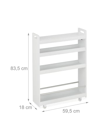 relaxdays Nischenwagen in Weiß - (B)18 x (H)83,5 x (T)59,5 cm