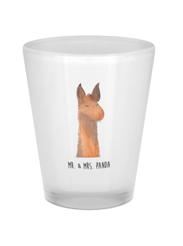 Mr. & Mrs. Panda Schnapsglas Lamakopf Genervt ohne Spruch in Transparent