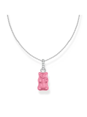 Thomas Sabo Kette Mit Pinkem Goldbären-Anhänger in silber, pink