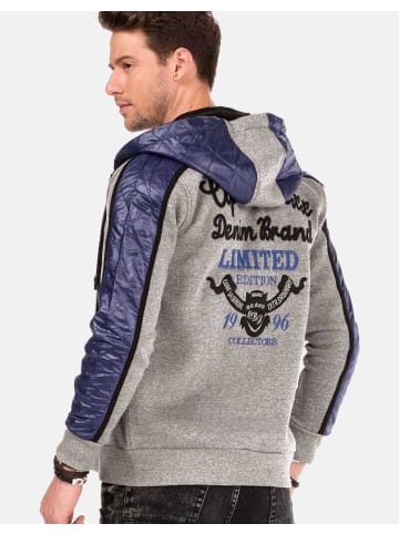 Cipo & Baxx Sweatjacken in grau melange