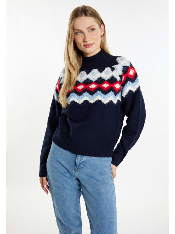 DreiMaster Damen Strickpullover in Marine Mehrfarbig