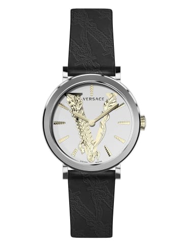 Versace Schweizer Uhr Virtus Silberfarben in schwarz