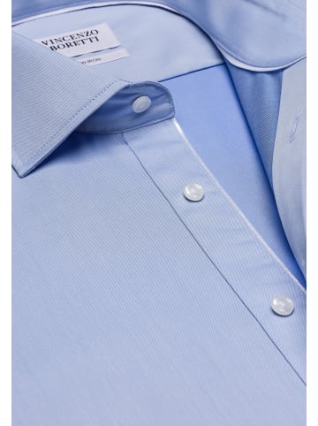 Vincenzo Boretti Hemd gerader Schnitt in blau
