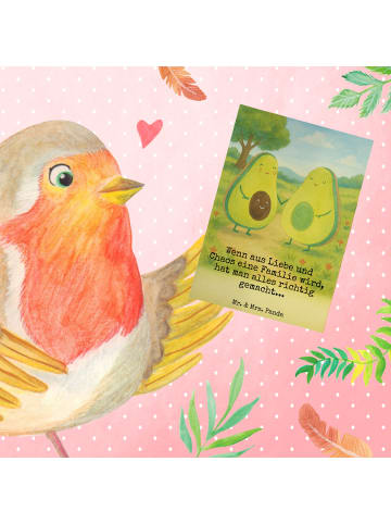 Mr. & Mrs. Panda neujahrskarte Avocado Pärchen Design mit Spruch in Weiß