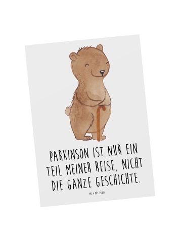 Mr. & Mrs. Panda Postkarte Bär Parkinson mit Spruch in Weiß