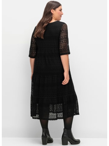 sheego Spitzenkleid in schwarz