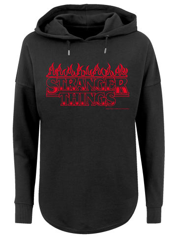 F4NT4STIC Oversized Hoodie Stranger Things Flames Netflix TV Series in schwarz