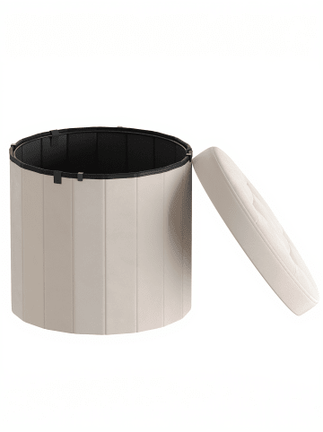 SONGMICS Sitzhocker Minota in Cappuccinobeige - (B)46 x (H)45 x (T)46 cm