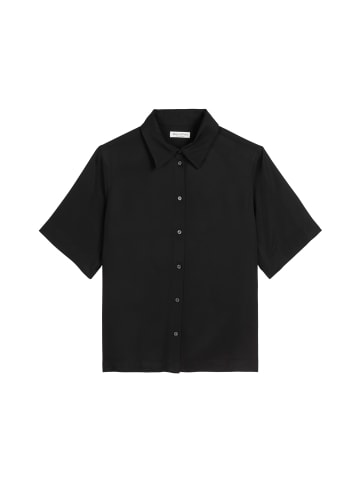 Marc O'Polo Fließende Kurzarm-Bluse in Schwarz