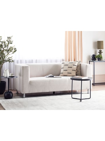 Beliani 3-Sitzer Sofa FLORO in Weiß/Silber - (W) 179 x (H) 74 x (L) 83 cm