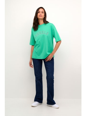 Kaffe T-shirt KAilse Baggy fit in Gumdrop green W. Statement