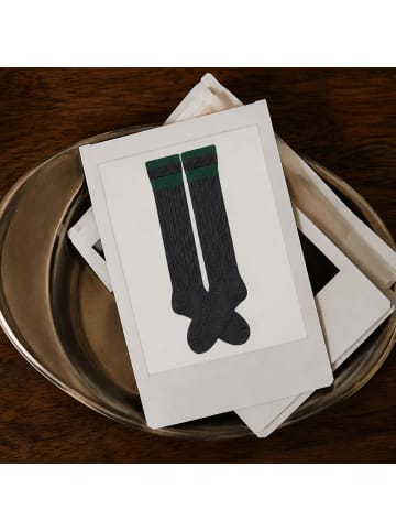 Occulto Lange Trachtensocken Wiesendistel in Anthrazit-Grün
