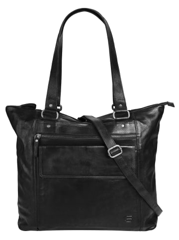 SPIKES & SPARROW Shopper echt Leder in schwarz
