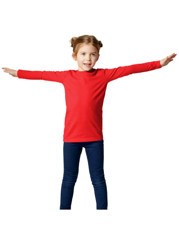 tectake Einfarbiges Langarm-Shirt für Kinder, rot