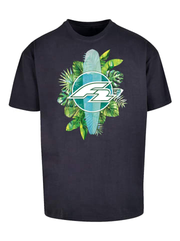 f2 Oversize T-Shirt F2 Tropical Surfboards Sommer in marineblau