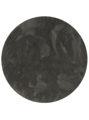 Pergamon Hochflor Langflor Teppich Super Soft Melia Rund in Antraciet